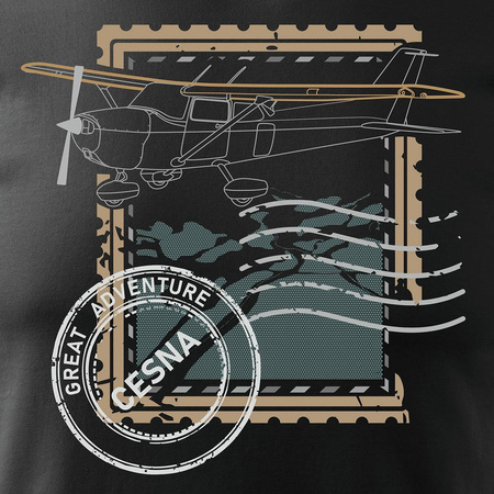 Ausverkauf - Herren Cesna 172 avionette Pilot Flugzeug T-shirt schwarz REGULAR