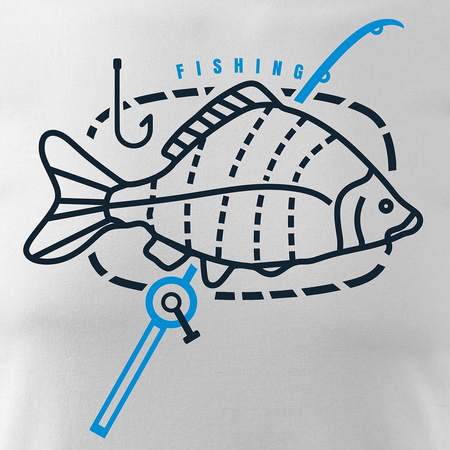 Herren Angeln Karpfen Fischen T-Shirt weiß REGULAR