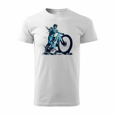 MTB Downhill Mountainbike T-Shirt Herren weiß REGULAR