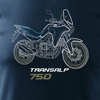Honda Transalp 750 Herren marineblau Motorrad Motorrad-T-Shirt