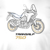 Honda Transalp 750 Herren Weiss Motorrad Motorrad-T-Shirt