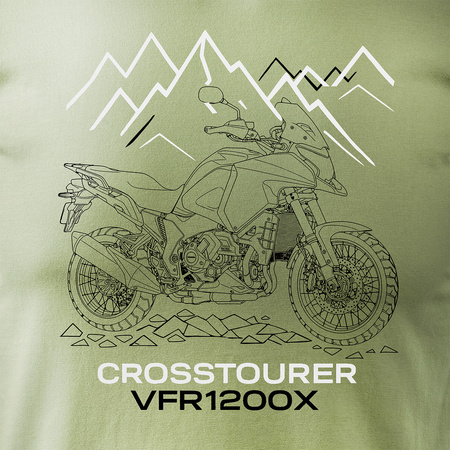 Honda VFR1200X VFR 1200 X Crosstourer Stroke Herren Khaki Motorrad-T-Shirt REGULAR