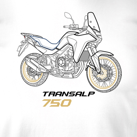 Honda Transalp 750 Herren Weiss Motorrad Motorrad-T-Shirt