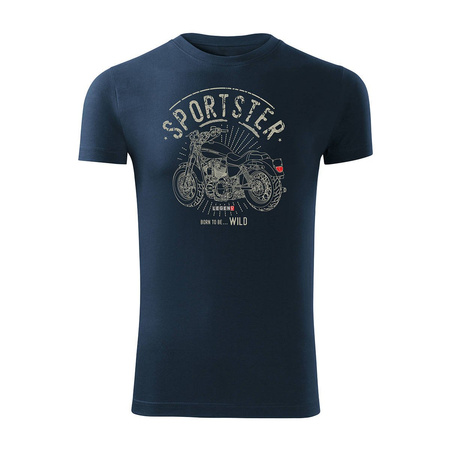 HARLEY SPORTSTER Herren marineblau SLIM Motorrad-T-Shirt