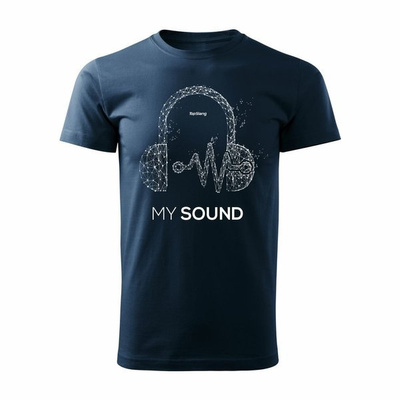 T-Shirt mit Kopfhörer für DJ My Sound Herren navy blau REGULAR