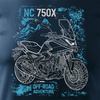 Honda NC 750 X NC750X Herren marineblau Motorrad-T-Shirt REGULAR