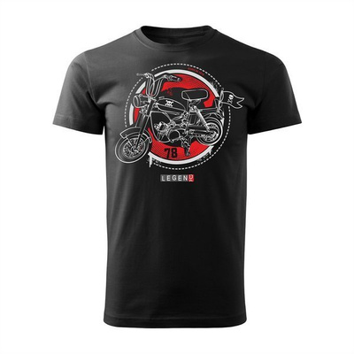 Herren Motorrad Motorrad-T-Shirt schwarz REGULAR