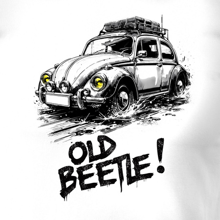 VW Beetle Buckel Auto T-Shirt Herren Weiss REGULAR