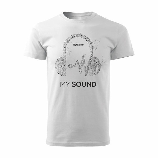 T-Shirt mit Kopfhörer für DJ My Sound Herren weiß REGULAR