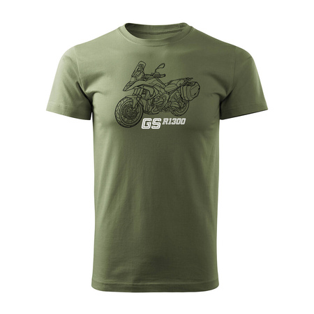 Ausverkauf - BMW GS R 1300 ADVENTURE Sammler-Motorrad-T-Shirt für Männer khaki REGULAR