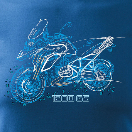 BMW GS 1200 Herren Motorrad Motorrad-T-Shirt blau REGULAR