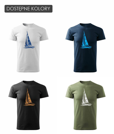 Sale - Herren khaki REGULAR Segel-T-Shirt für Segler mit Segelboot