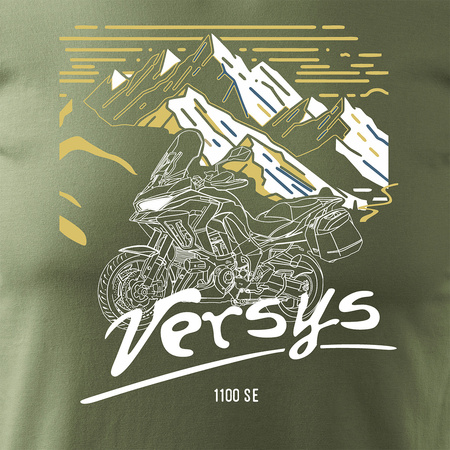 Kawasaki Versys 1100 SE Herren Khaki Motorrad Motorrad-T-Shirt