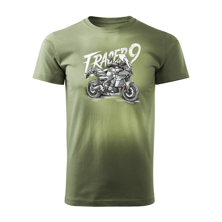 Yamaha Tracer 9 900 Herren Khaki Motorrad Motorrad-T-Shirt
