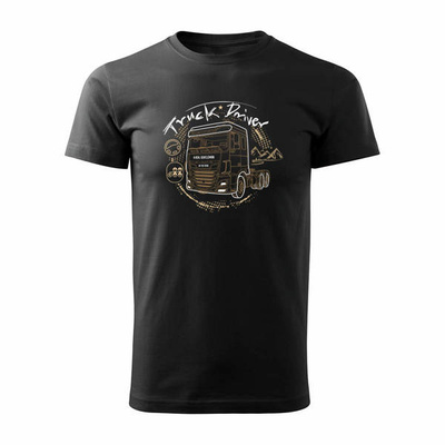 T-Shirt mit DAF LKW Geschenk für Tira TIR Fahrer Herren schwarz REGULAR