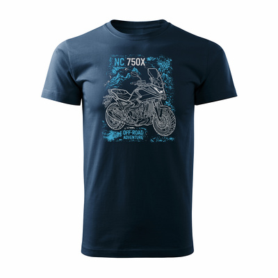 Honda NC 750 X NC750X Herren marineblau Motorrad-T-Shirt REGULAR