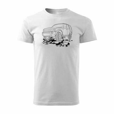 Herren Land Rover Land Rover Auto-T-Shirt weiß REGULAR