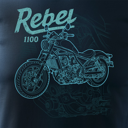 Honda Rebel 1100 Herren marineblau Motorrad Motorrad-T-Shirt