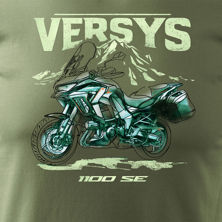 Kawasaki Versys 1100 SE Herren Khaki Motorrad Motorrad-T-Shirt