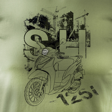 Honda SH125i SH 125 i Herren Khaki Motorrad Motorrad-T-Shirt