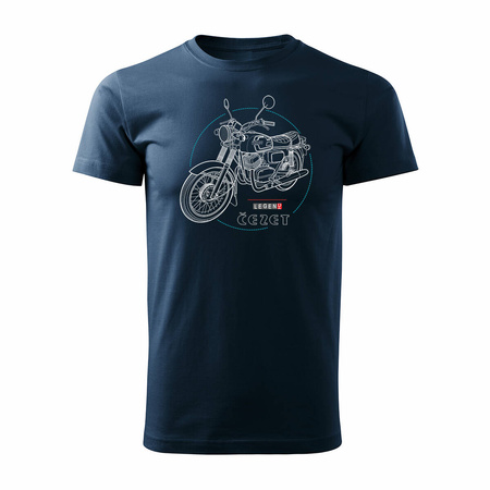 Cezet Cezeta 350 Herren marineblau REGULAR Motorrad-T-Shirt