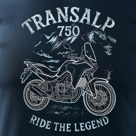 Honda Transalp 750 Herren marineblau Motorrad Motorrad-T-Shirt