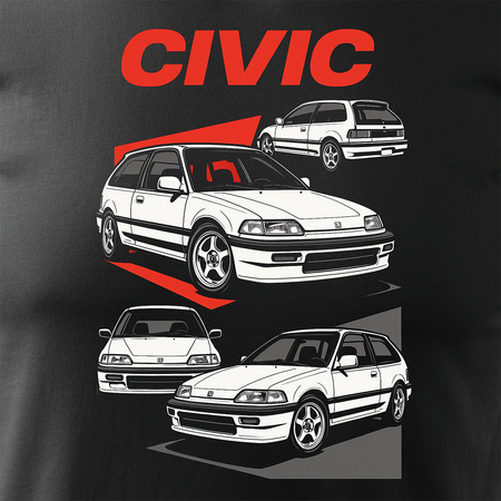 Honda Civic 4 IV Legenden Herren T-Shirt Schwarz REGULAR