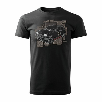 Renault 5 Turbo Le Car Superfive GT Herren Automobil-T-Shirt schwarz REGULAR