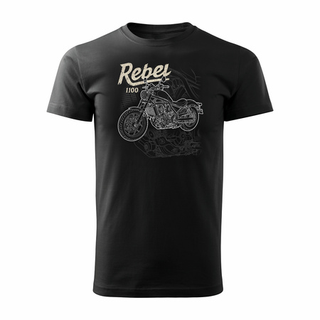 Honda Rebel 1100 Herren Schwarz Motorrad Motorrad-T-Shirt