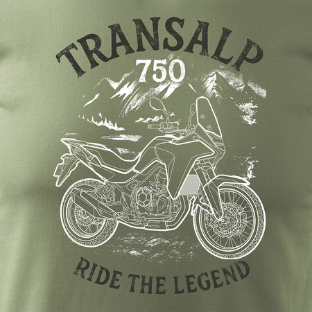 Honda Transalp 750 Herren Khaki Motorrad Motorrad-T-Shirt
