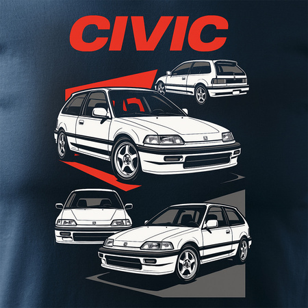 Honda Civic 4 IV Legenden Herren T-Shirt navy blau REGULAR