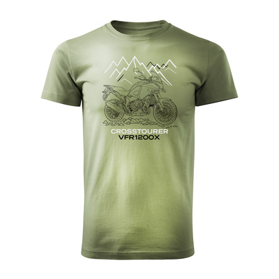 Honda VFR1200X VFR 1200 X Crosstourer Stroke Herren Khaki Motorrad-T-Shirt REGULAR