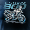 Suzuki V-Strom Vstrom 800 Herren marineblau Motorrad-T-Shirt REGULAR