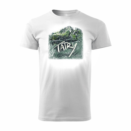 T-Shirt mit Berge Wandern Tatra Slowakei Herren Trekking weiß REGULAR