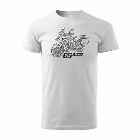 Ausverkauf - Motorrad Motorrad-T-Shirt BMW GS R 1300 ADVENTURE Sammlerstück Herren weiß REGULAR