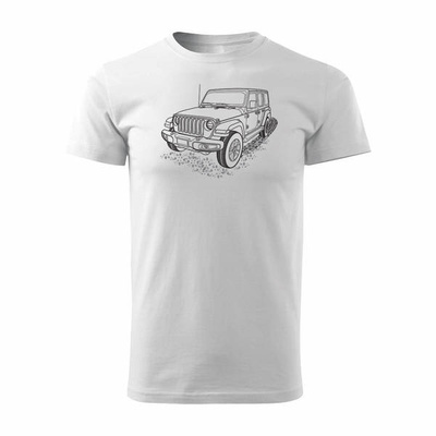 Jeep Wrangler Rubicon T-Shirt mit Jeep Wrangler Auto Herren weiß REGULAR