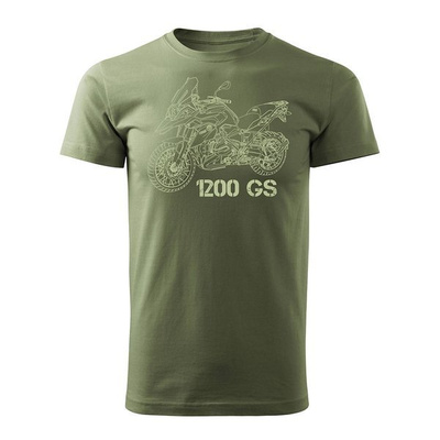 Motorrad-T-Shirt mit BMW GS 1200 Herren khaki REGULAR Motorrad