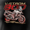 Suzuki V-Strom Vstrom 800 Herren Schwarz Motorrad-T-Shirt REGULAR