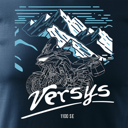 Kawasaki Versys 1100 SE Herren marineblau Motorrad Motorrad-T-Shirt