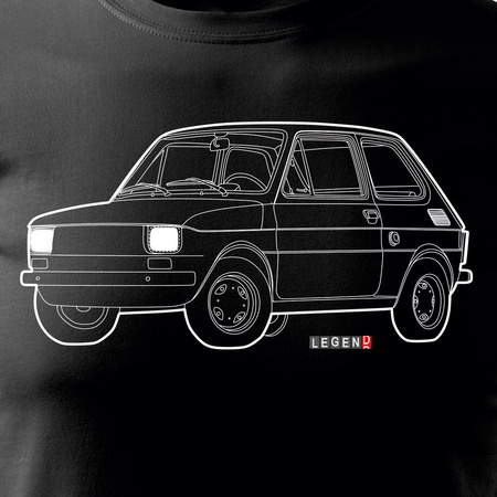 Automotive T-Shirt mit Auto klein Fiat 126p maluch Herren schwarz REGULAR