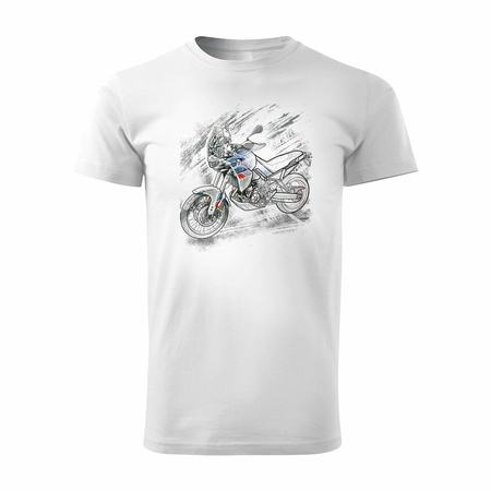 Aprilla Tuareg 660 Herren Motorrad Motorrad-T-Shirt weiß