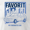 T-Shirt mit Auto Skoda Favorit PRL Legende Herren Weiss REGULAR