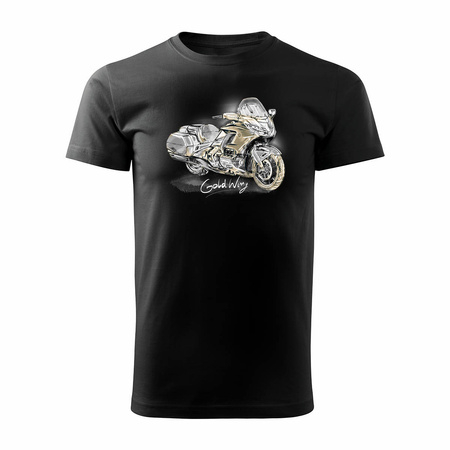 Honda Goldwing Herren Motorrad Motorrad-T-Shirt schwarz