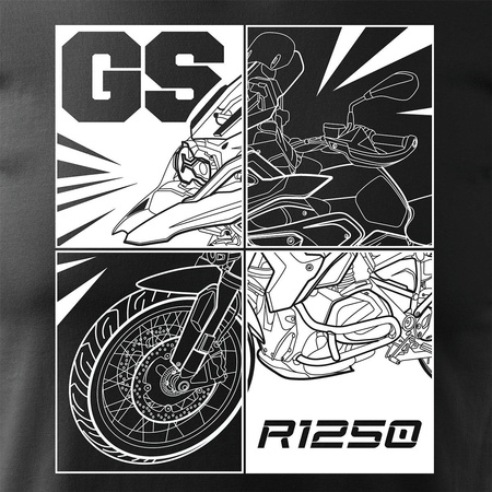 Ausverkauf - BMW GS 1250 ADVENTURE Herren Motorrad Motorrad-T-Shirt schwarz REGULAR