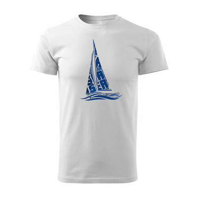 Herren Segelyacht T-Shirt weiß REGULAR