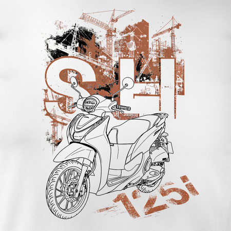 Honda SH125i SH 125 i Herren Weiss Motorrad Motorrad-T-Shirt