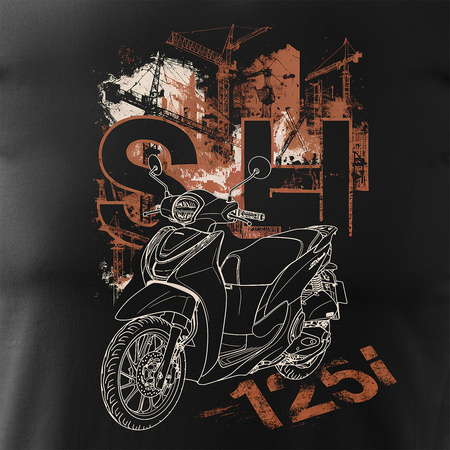 Honda SH125i SH 125 i Herren Schwarz Motorrad Motorrad-T-Shirt