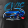 Honda Civic SI Herren T-Shirt Schwarz REGULAR