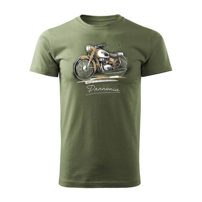 Pannonia Herren khaki Motorrad-T-Shirt REGULAR