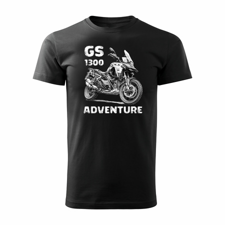 Motorrad-T-Shirt mit Motorrad BMW GS R 1300 ADVENTURE Herren schwarz REGULAR